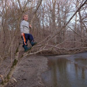 He really wanted his picture taken in the tree!