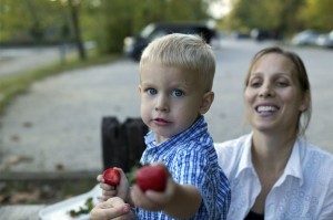 Mommy makes strawberries taste better!